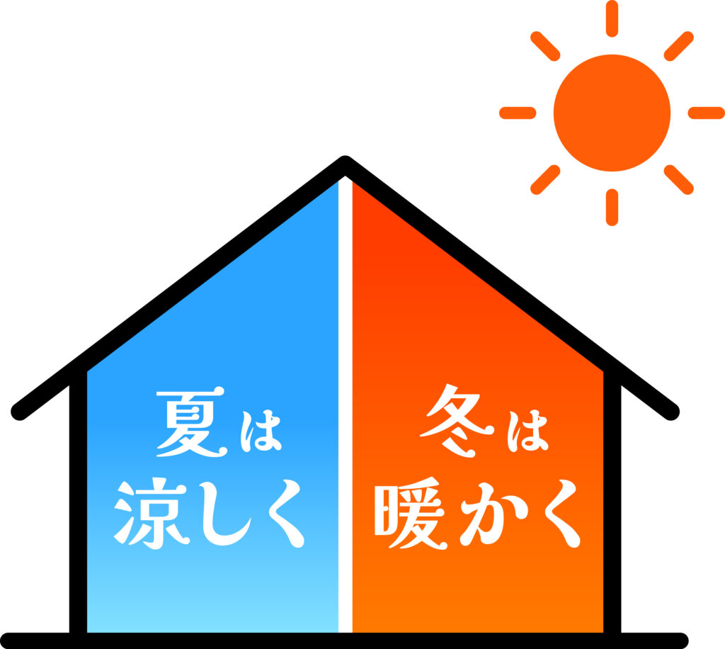 家の中の熱を守る毛布みたいな断熱材の図